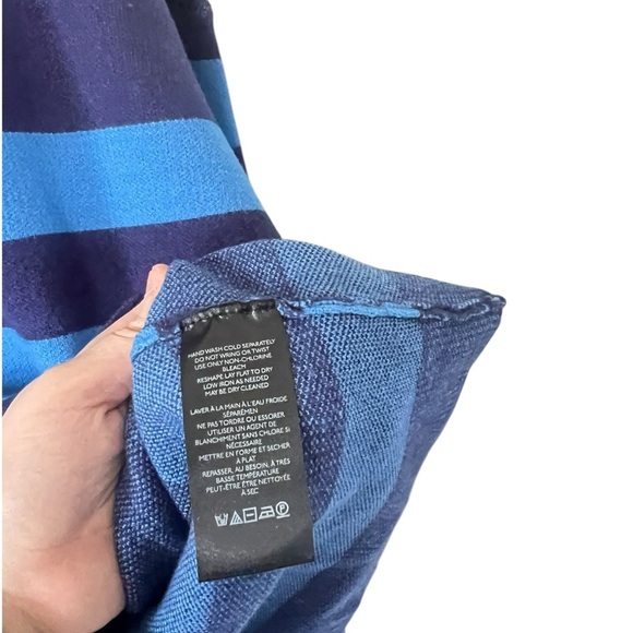 Anthropologie Maeve Carys Blue Striped Mockneck - Picture 7 of 7